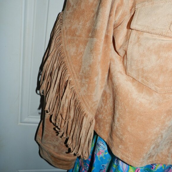 Blank NYC Vegan Suede Fringe Moto Jacket Sz S🆕📦🏃🏻💨🚚 - Picture 7 of 16